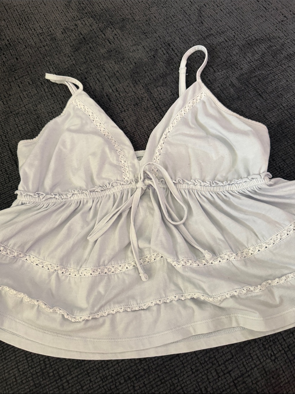 Light blue  Lace-Trim Cami Top